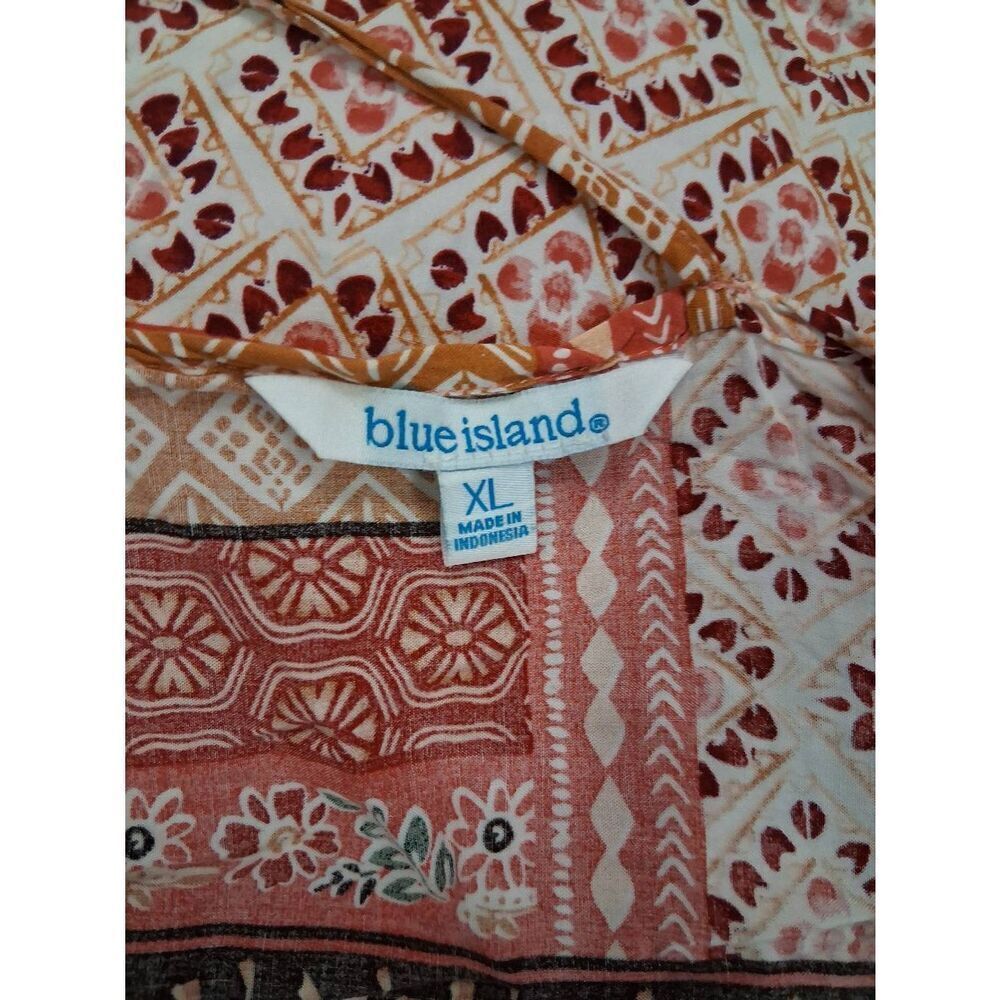Blue island womens xl long maxi dress patch work brown pink vacation travel boho - Picture 8 of 11